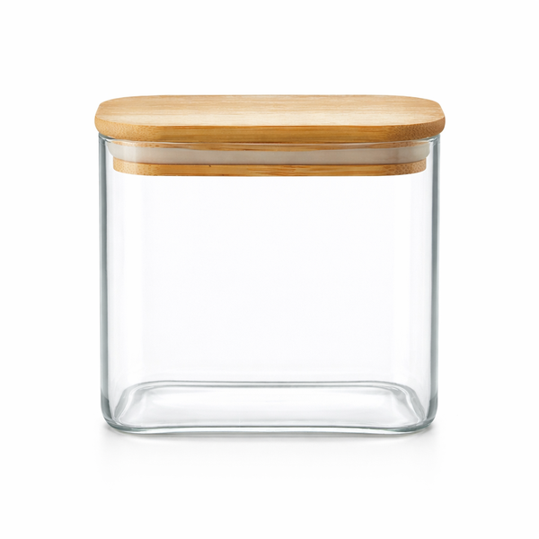 Square 740ml Glass Food Storage Container - Transparent