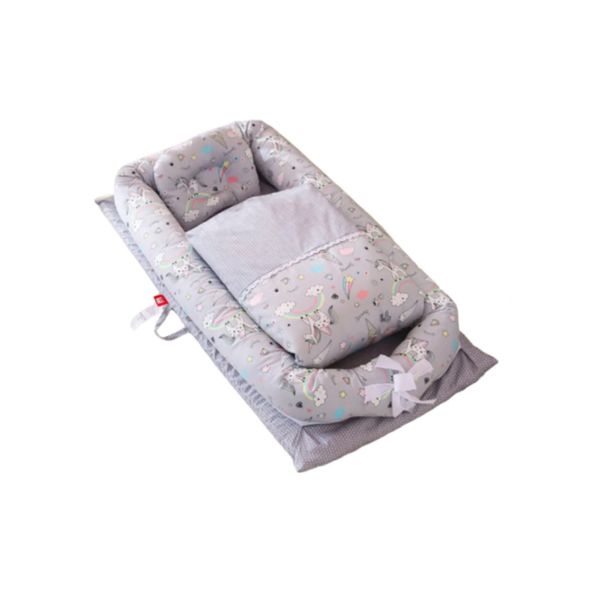 Baby Portable Bed - Grey - Rainbow