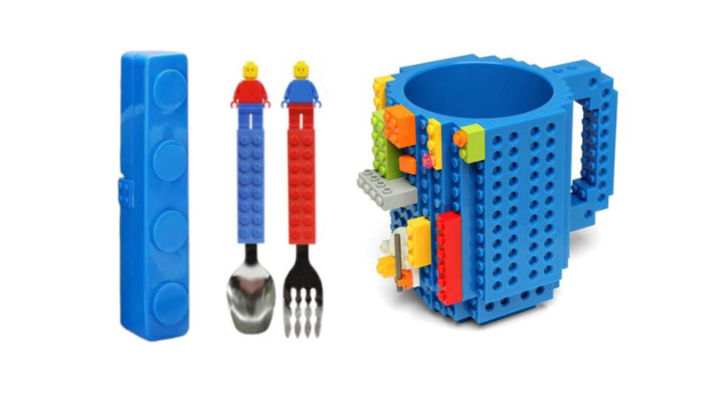 Spoon and Fork Set For Kids With a Building Mug