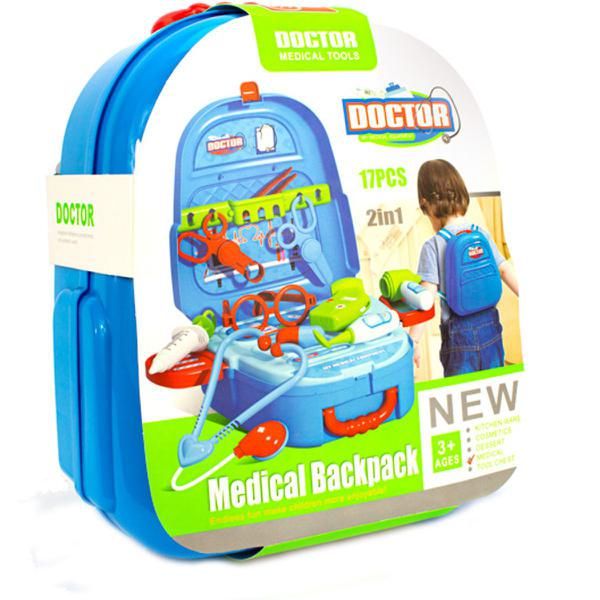 Toy Backpack Medical Kit Infant Briefcase 2 in 1