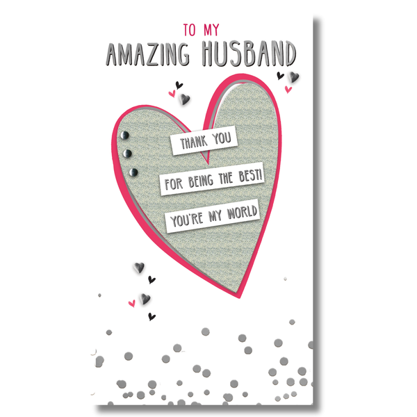 Husband Birthday card - Heart