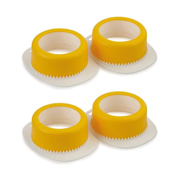 Set Of 4 Egg Poachers - Yellow/White