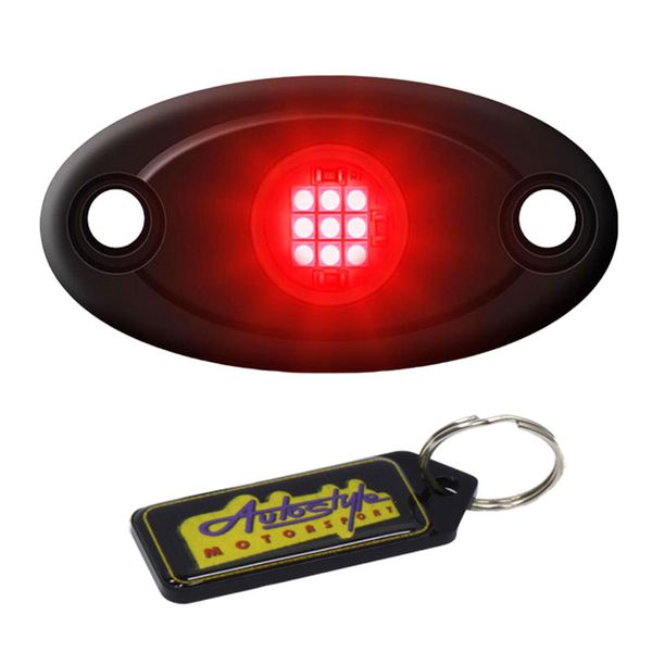 Universal LED Aluminium 9-16V Undercar Waterproof Rock Light-Blue &amp; Keyring