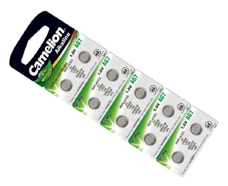 CAMELION AG7-BP10 Bat Coin Sox 1V55 34mA 9.5x2.6 - 10P/Card