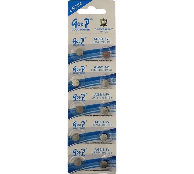 Goop LR754 AG5 1.5V Battery - Pack of 10