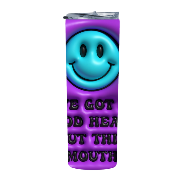 Purple Good Heart 20 Oz Straight Skinny Tumbler 008