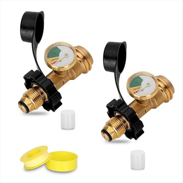 Fit Pol Propane Tank Adapter with Gauge Converts Compatible with None
