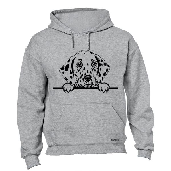 Peeking Dalmatian - Mens - Hoodie - Black