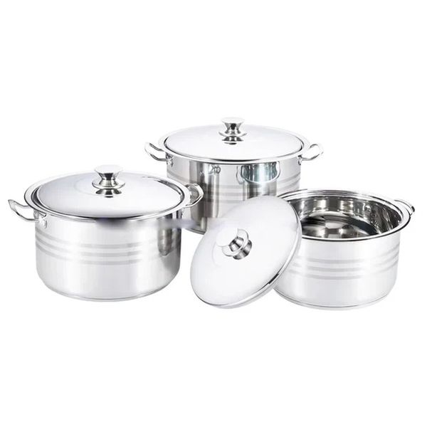 Rolux High Quality Stainless Steel Pot 3 Piece With Lid