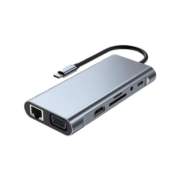 11-in-1 USB-C Docking Station Compatible with MacBook, Space Gray