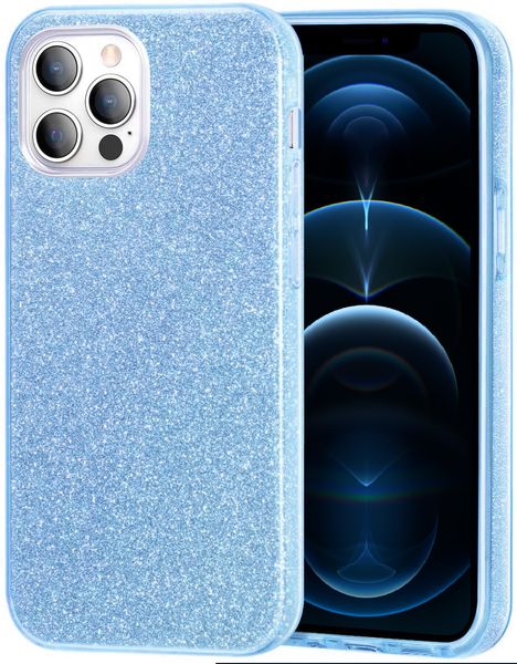 Tekron Glitter Sparkle Bling Protective Case for iPhone 12 Pro Max - Blue