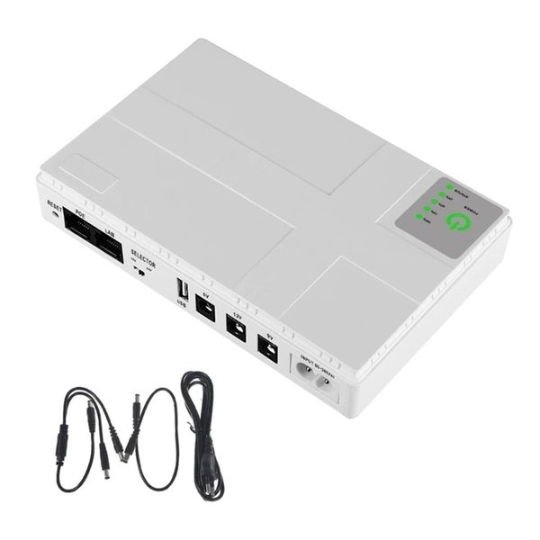 12000mAh Mini DC UPS Backup Power Supply - White