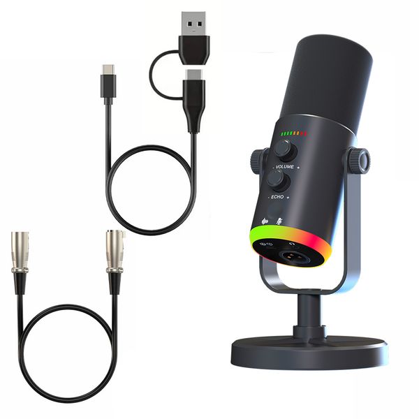 YU7 NEO RGB Dual Port Gaming Microphone with Stand
