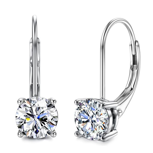 Pendant Earring 1 Carat - 50+50 - Moissanite D Color S925 - Silver
