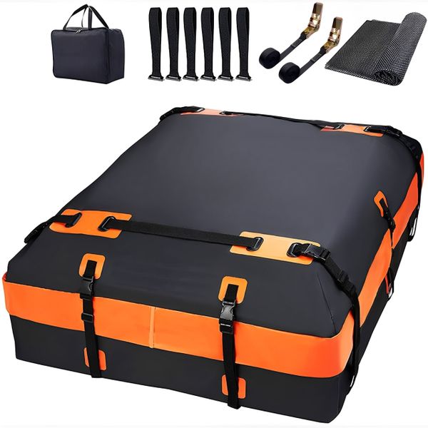 120x86x43cm Car Rooftop Cargo Carrier Roof Bag Waterproof with Non-Slip Mat
