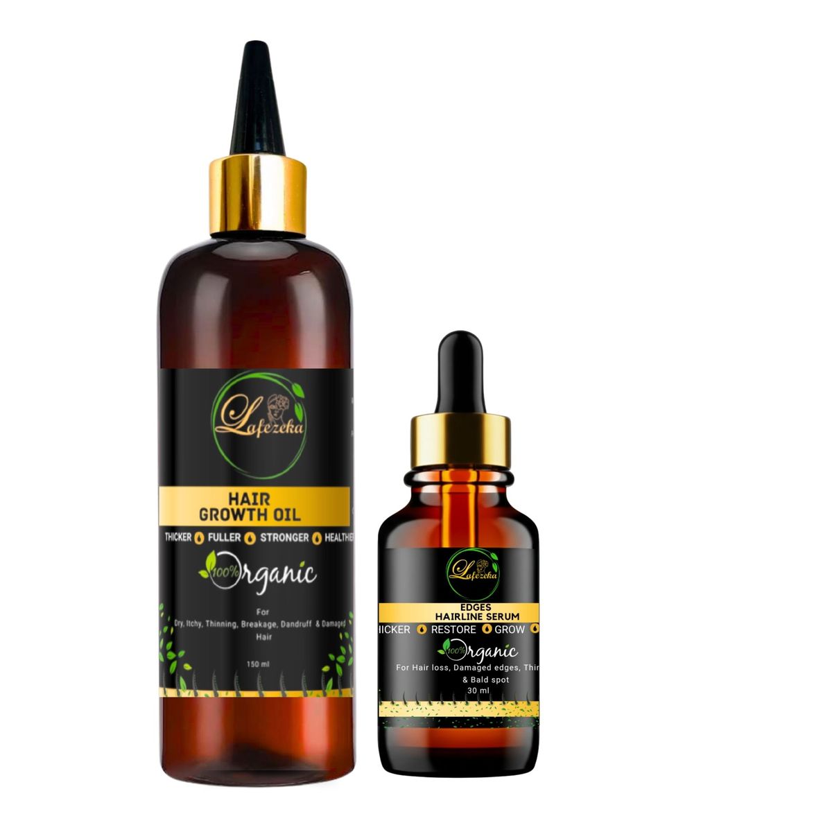 Lafezeka Hair Growth Oil and Hairline Edges Serum Rescue Set