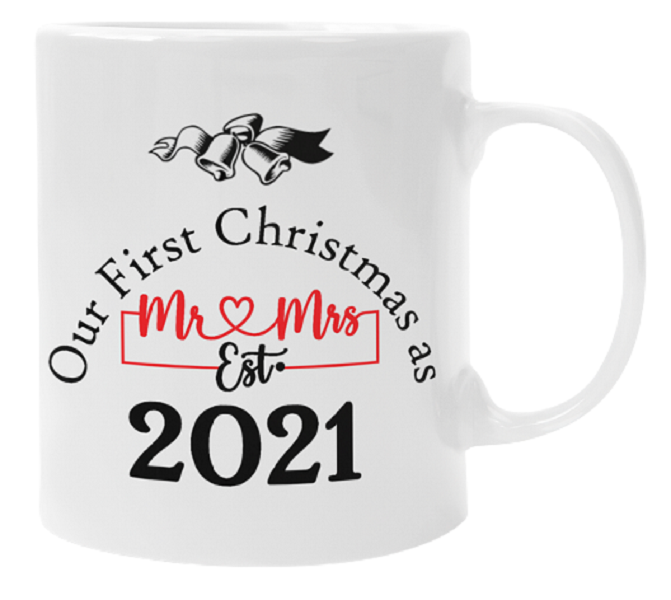 Mug - Our First Christmas as Mr &amp; Mrs Est 2021 - White