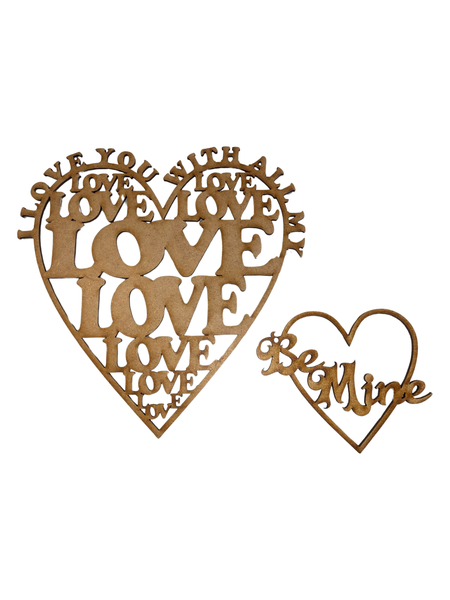 Wooden Heart Love &amp; Be Mine Combo