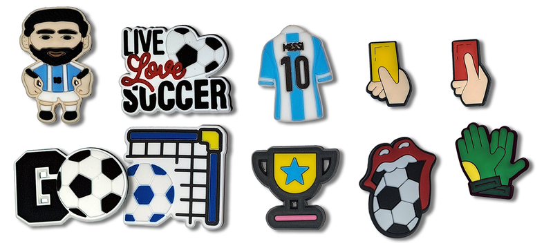Soccer Bundle Shoe Charms - including Messi