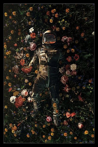 Nicebleed - Astronaut (Garden Delights) Poster with Black Frame
