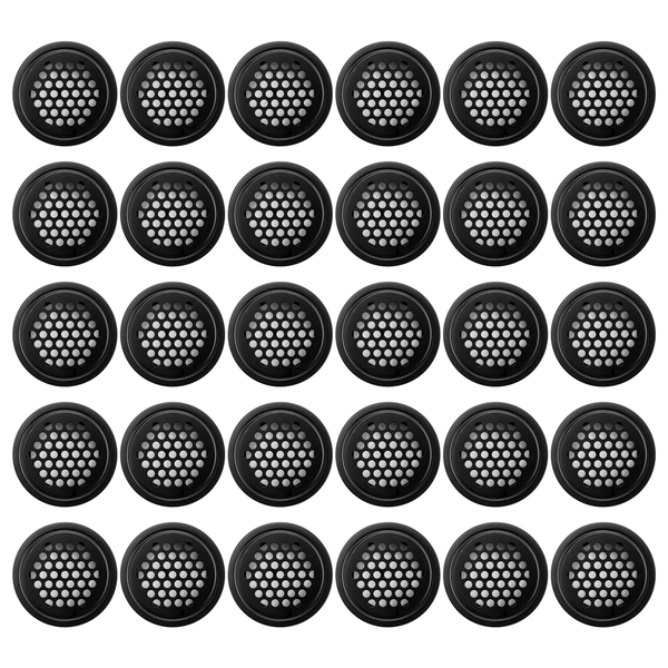 Round Ventilation Grille Cabinet Air Vent Hole 35mm 30 Pieces Black