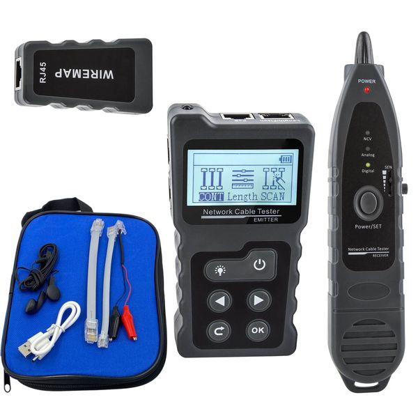 Network Cable Ethernet Tester LAN CAT5 CAT6 Tracker &amp; WireMap Tester &amp; Bag