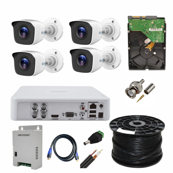 HiLook 1080P 4CH Turbo CCTV FULL KIT - 500GB Hard Drive