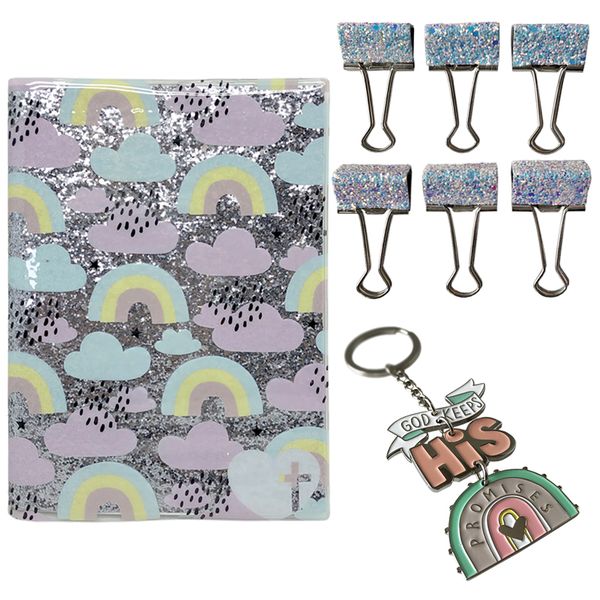 SOKHO Christian Inspired Rainbow Glitter Stationery Gift Set