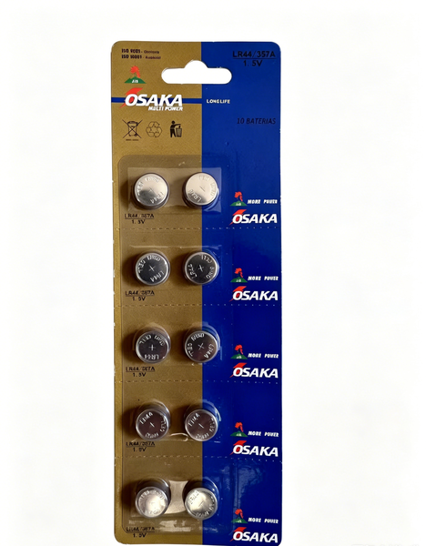 OSAKA LR44 / 357A 1.5V Alkaline Button Batteries (10 Pack)
