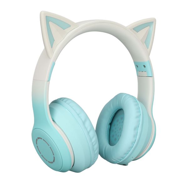 Cat Ear Bluetooth Gaming Headphones Wireless Foldable Music Headset Green
