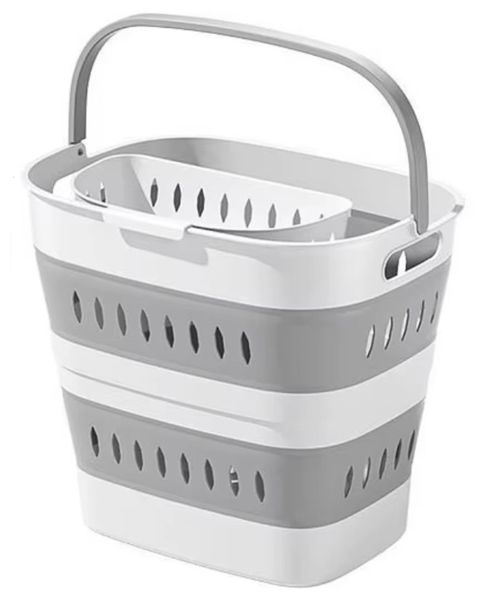 Plastic Foldable Laundry Basket - Portable Clothes Storage Organiser