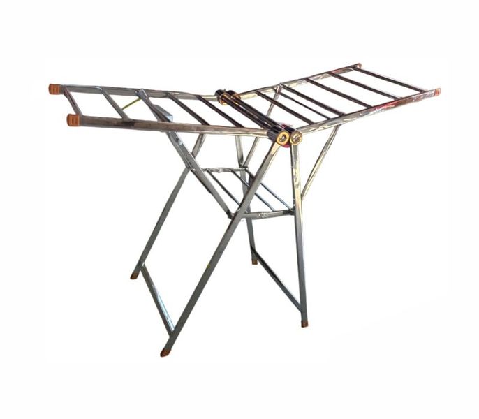 Foldable Clothing Horse - Drying Rack Silver Stainless Steel - 161x110cm
