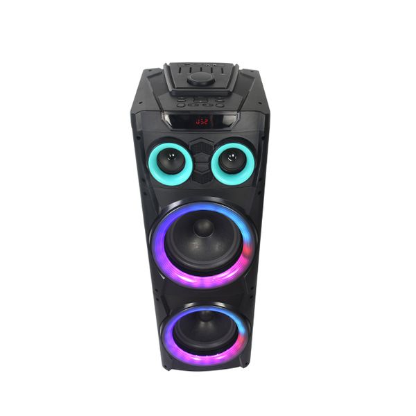 Dual 12" Portable Wireless Bluetooth Speaker with RGB Lighting - LSPK-AAA2