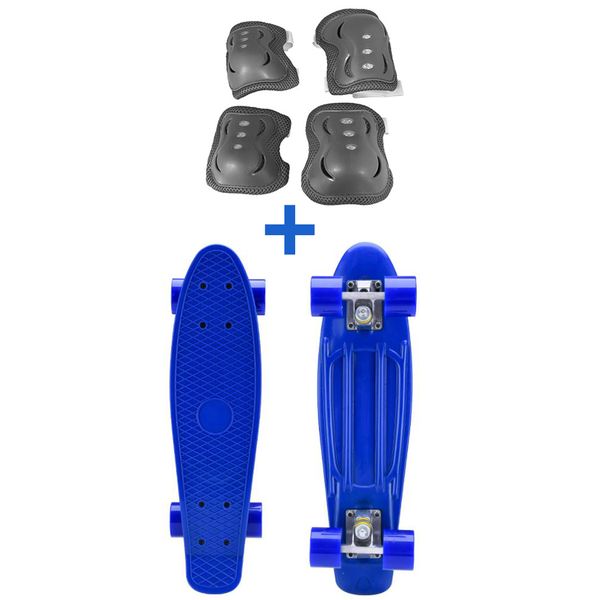 GetUp Skateboard And Safety Pads - Blue