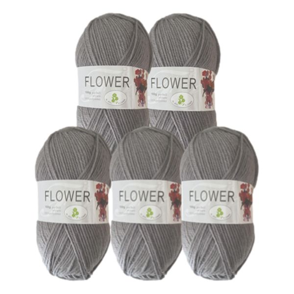 Double Knitting Polyester Yarn 100g (Pack of 5) Lavender Grey
