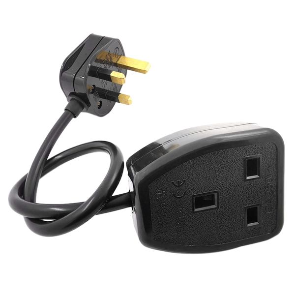 Uk 3 Prong Extension Power Cord Male To Female Cable (Uk Plug 0 6M)