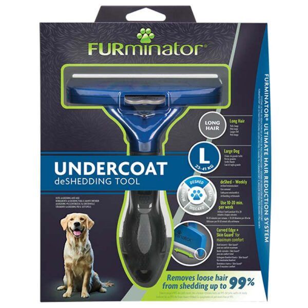 Furminator Deshedding Tool for Large Dogs - Long Hair