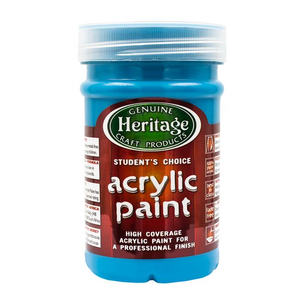 Heritage Pure Acrylic Paint 250ml - Turquoise