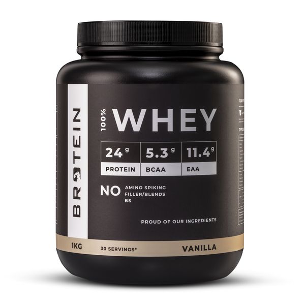 Whey Protein Powder - Vanilla, 24g Protein, DigeZyme | Brotein 1000g