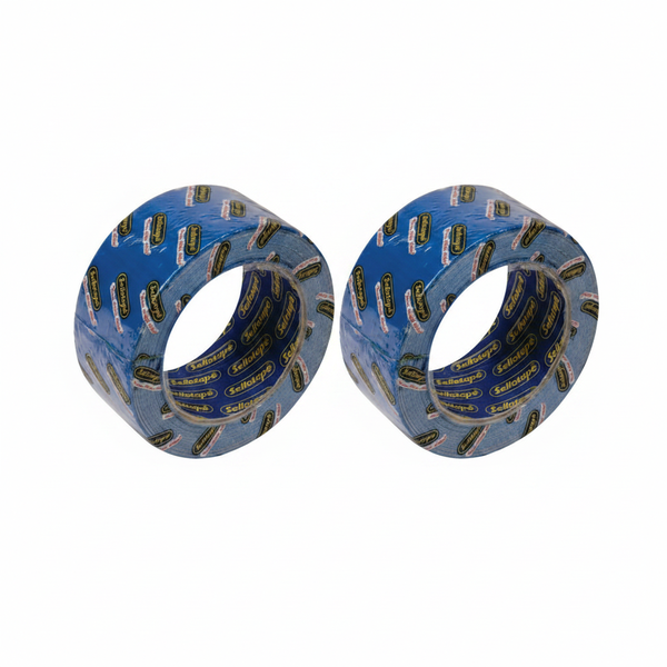 Sellotape Blue Duct Tape 48mm x 25m - Strong Adhesive for Repairs - 2 Pack