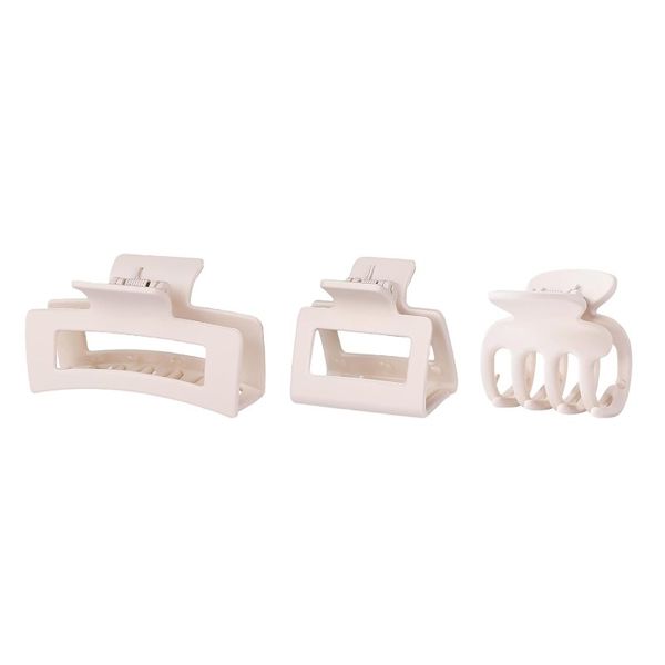 3 Pack Hair Claw Clips Set - Brown