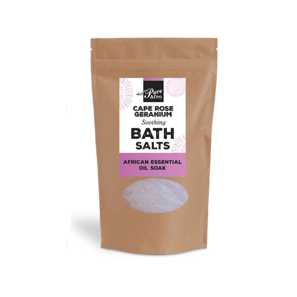 Pure Afro Cape Rose Geranium Soothing Bath Salts - 500g