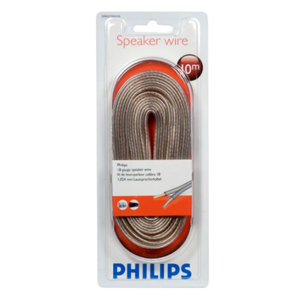 Philips 0.75mm 10 Metre Speaker Cable - High Purity Copper, PVC Jacket