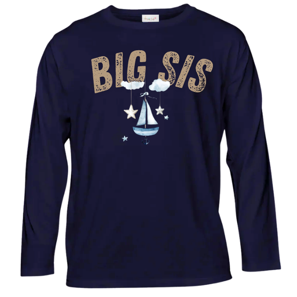Baby- Sister Long Sleeve Tshirt -Eng-Sailor Ocean
