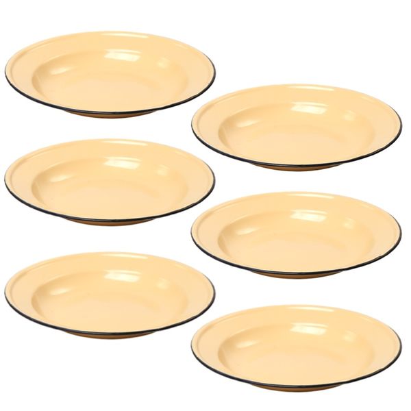Enamel Dinner Plate Soup Plate 24cm - 6 Pack