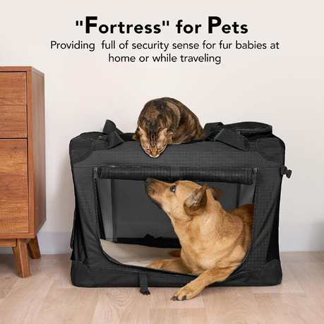 Collapsible Portable Dog Crate Pet Carrier for Traveling 60x42x42cm