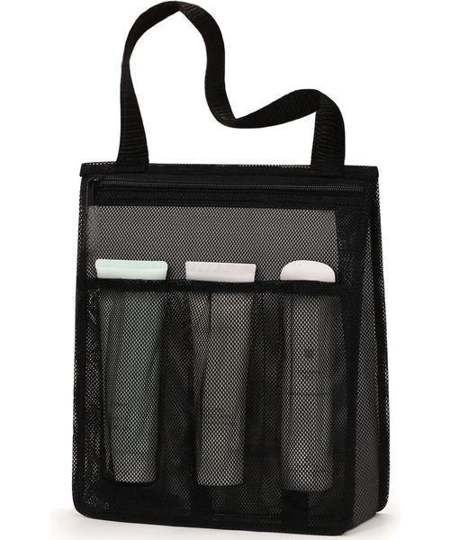 Portable Mesh Shower Bag Gym Travel Camp Dorm Room Essentials for Swimming