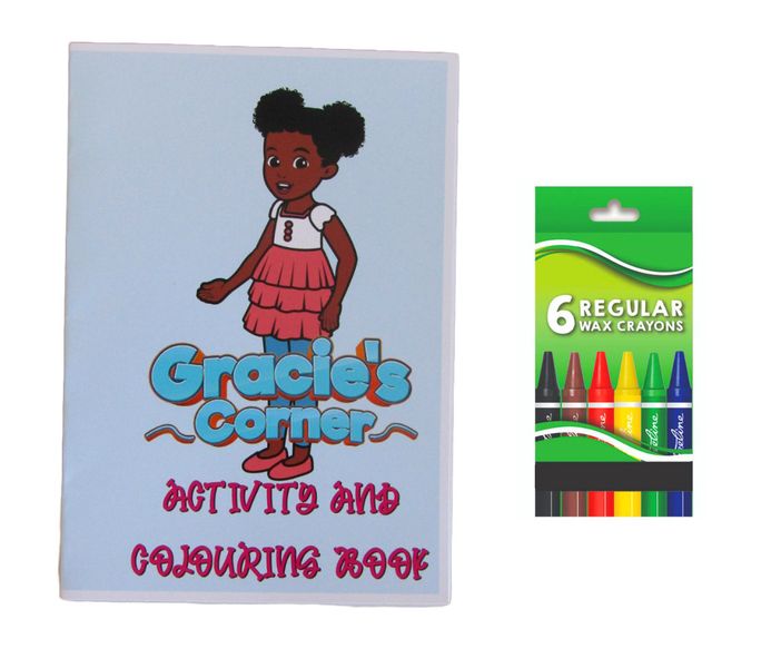 Gracie corner Activity and Colouring Book A5 plus 6 Wax Crayons - Set of 5