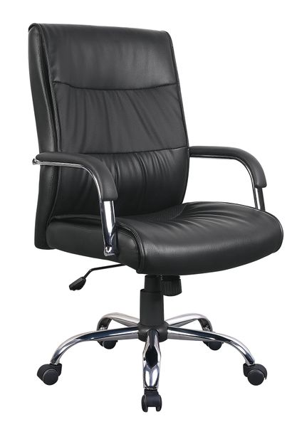 Stylo Panel Black PU Leather Executive Office Chair with Padded Arms