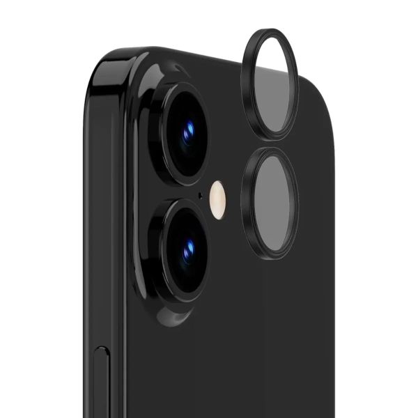 Metal Ring Camera Lens Tempered Glass Lens Protector Compatible with iPhone 16